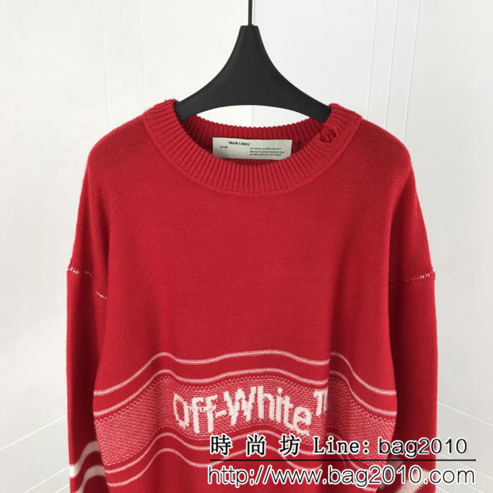 OFF-White18ss秋冬新款 官網同步 落肩剪口破洞羊毛衫 ydi1086
